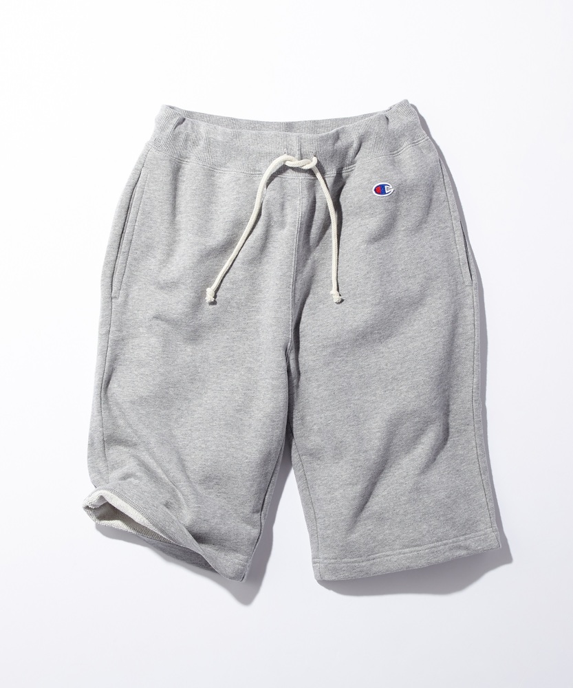 Champion ワンポイント裏毛ショートパンツ メンズ ライトグレー