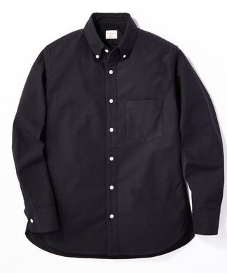 BACK NUMBER オックスボタンダウンストレッチシャツ メンズ ブラック
