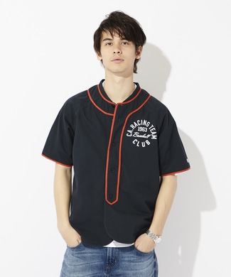 Champion 「ロチェスター」ベースボールシャツ メンズ ネイビー