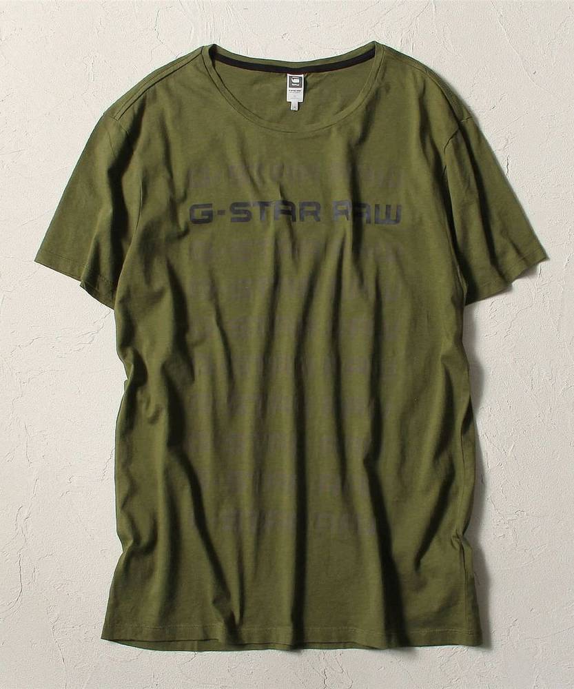 G-Star RAW グラデーションロゴTシャツ メンズ オリーブ
