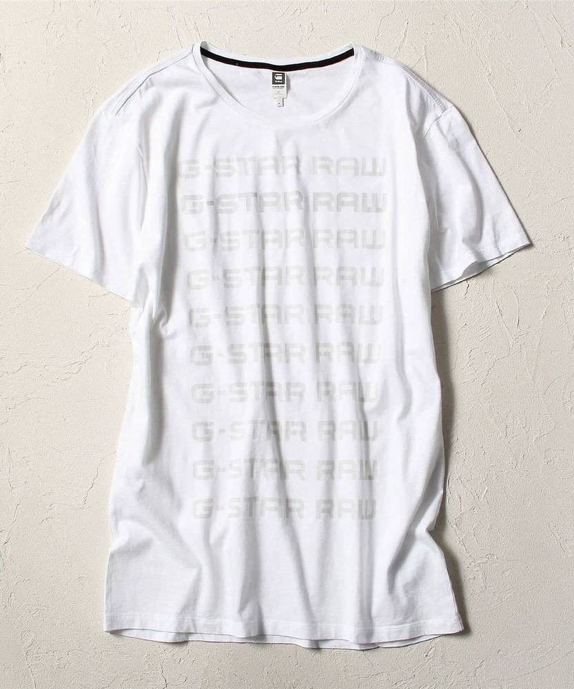 G-Star RAW グラデーションロゴTシャツ メンズ ホワイト