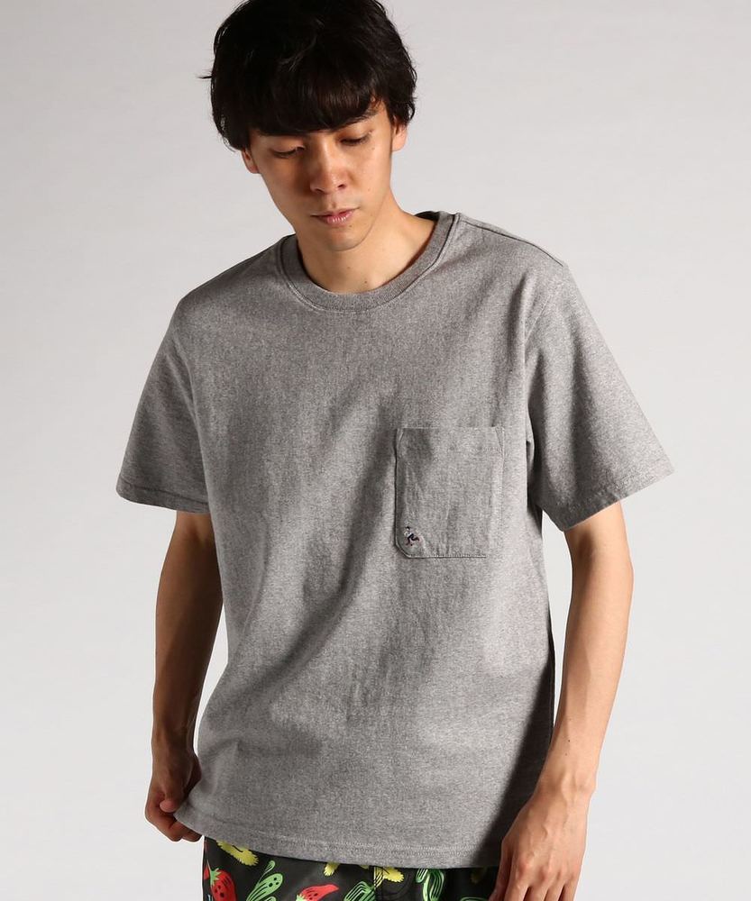 KRIFF MAYER 【WEB限定価格】バックプリントx刺繍ポケット付き半袖Tシャツ メンズ グレー