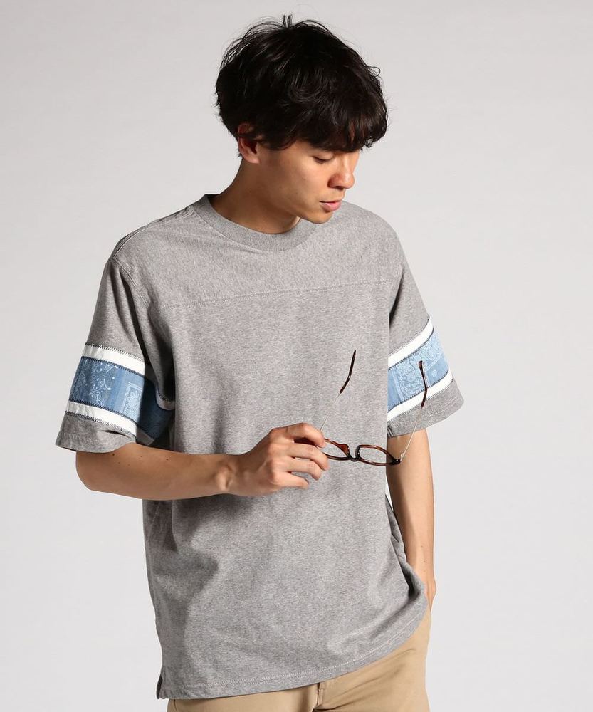 KRIFF MAYER 【WEB限定価格】袖切り替えフットボールTシャツ メンズ グレー