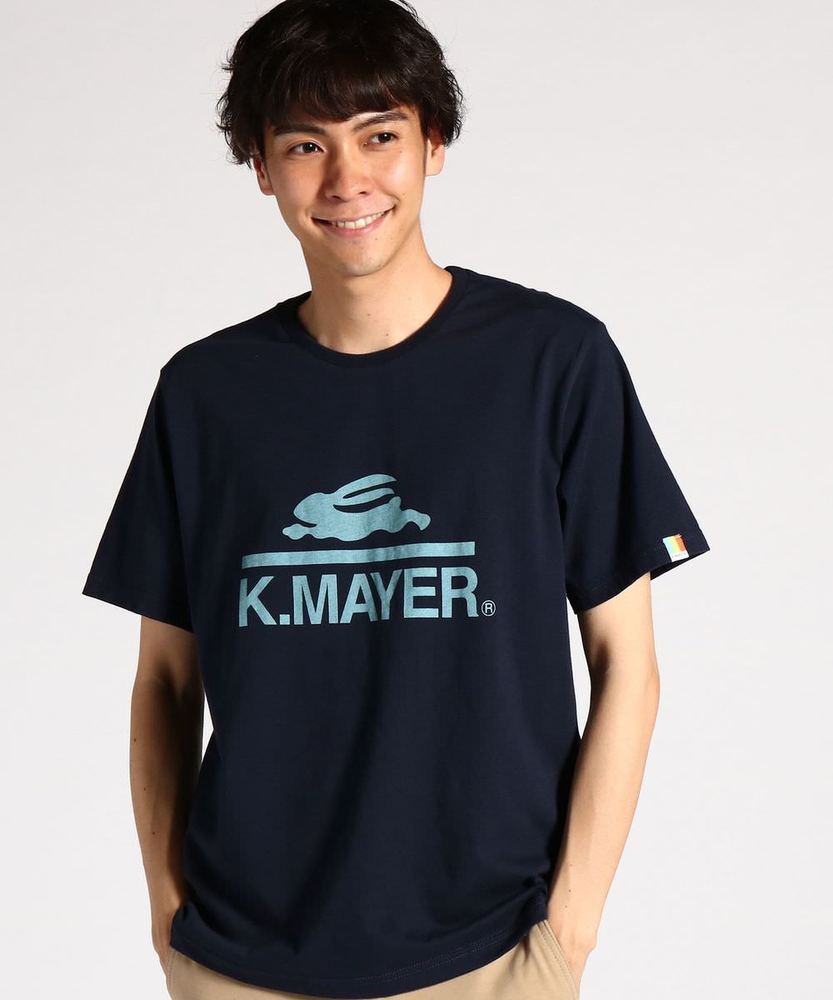 KRIFF MAYER 【WEB限定価格】ロゴプリントクルーネック半袖Tシャツ メンズ ネイビー