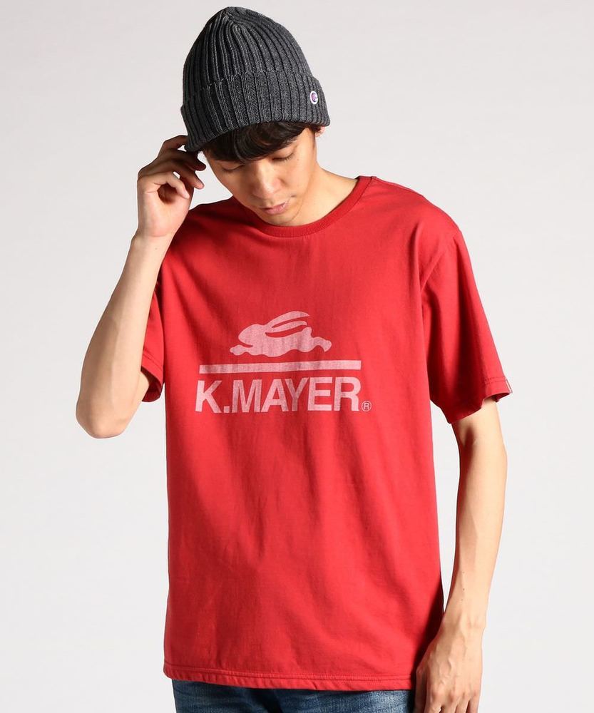 KRIFF MAYER 【WEB限定価格】ロゴプリントクルーネック半袖Tシャツ メンズ レッド