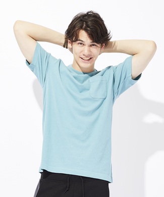 Champion ポケット付クルーネックTシャツ メンズ グリーン