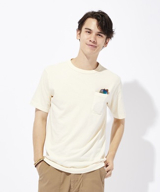 Champion ポケット付クルーネックTシャツ メンズ キナリ