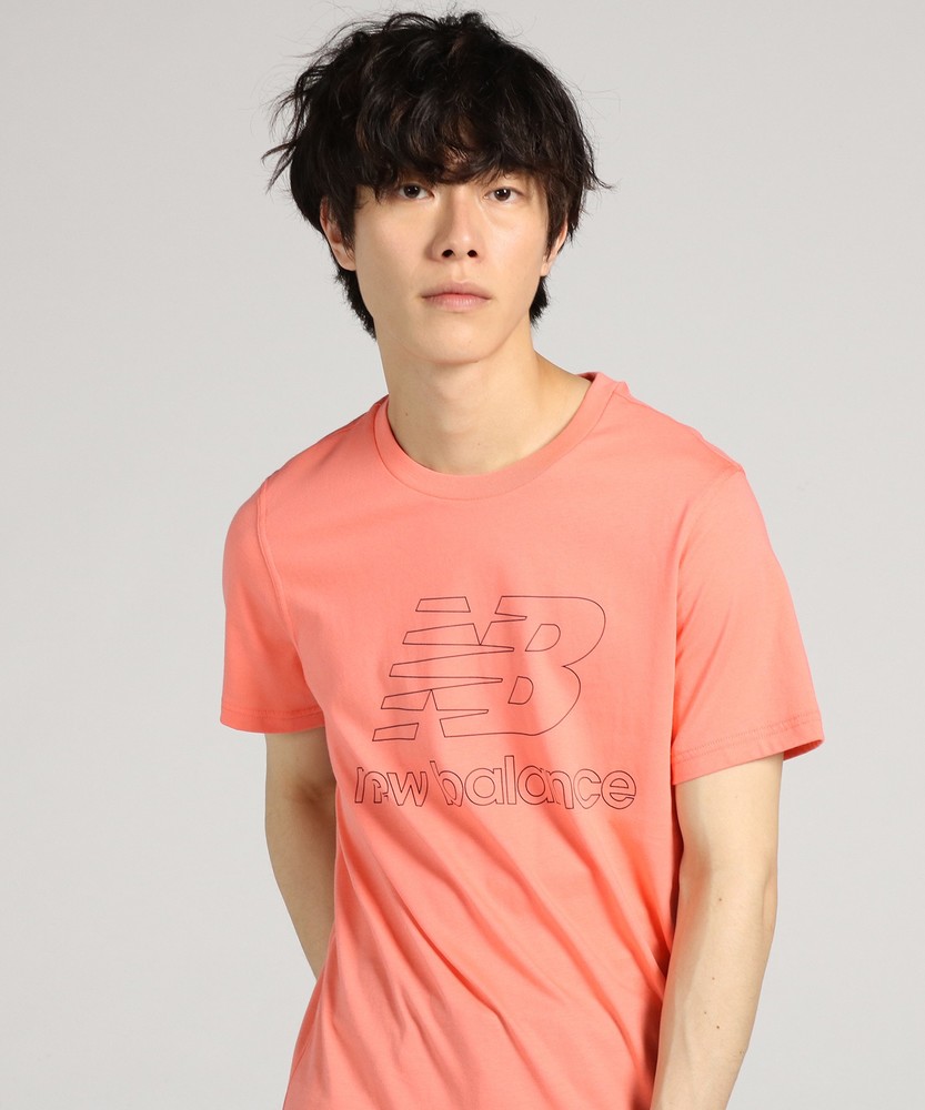 New Balance クラシック574ショートスリーブ Tシャツ メンズ ピンク