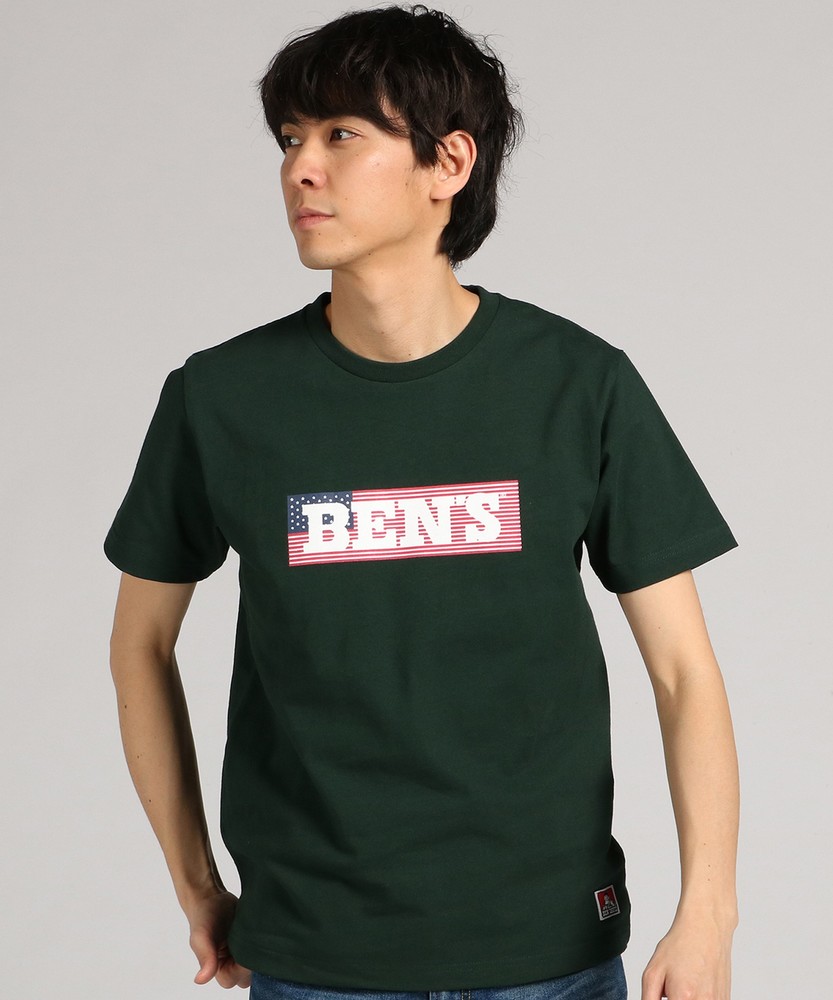 BEN DAVIS デザインプリント半袖Tシャツ メンズ グリーン