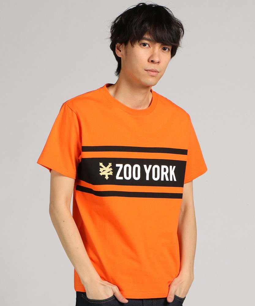 ZOOYORK デザインプリント半袖Tシャツ メンズ オレンジ