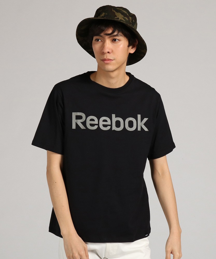 Reebok プリント半袖Tシャツ メンズ ブラック