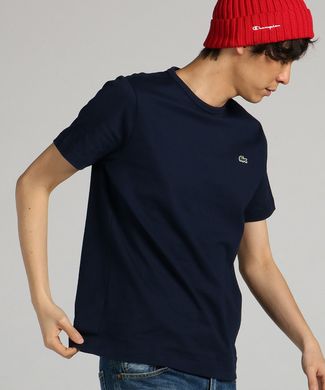 LACOSTE ワンポイントクルーネックショートスリーブTシャツ メンズ ネイビー