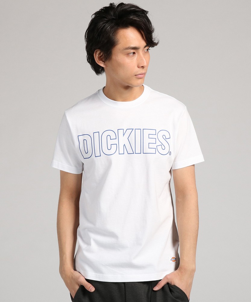 Dickies ロゴクルーネックショートスリーブTシャツ メンズ ホワイト