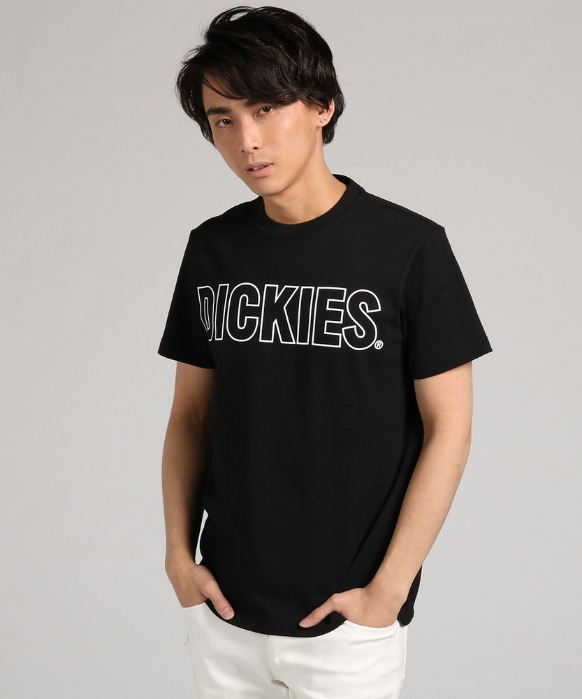 Dickies ロゴクルーネックショートスリーブTシャツ メンズ ブラック