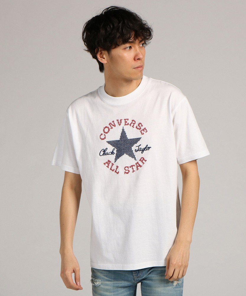 CONVERSE プリント入り半袖Tシャツ メンズ ホワイト