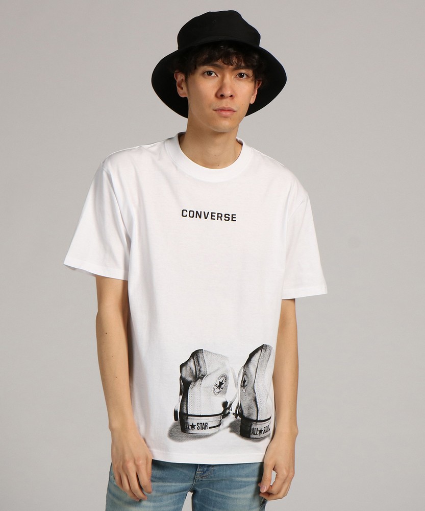 CONVERSE プリント入り半袖Tシャツ メンズ *ホワイト