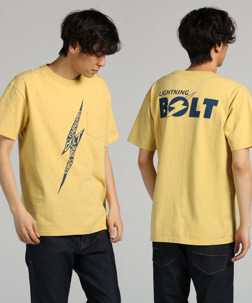 Lightning Bolt プリントTシャツ メンズ イエロー