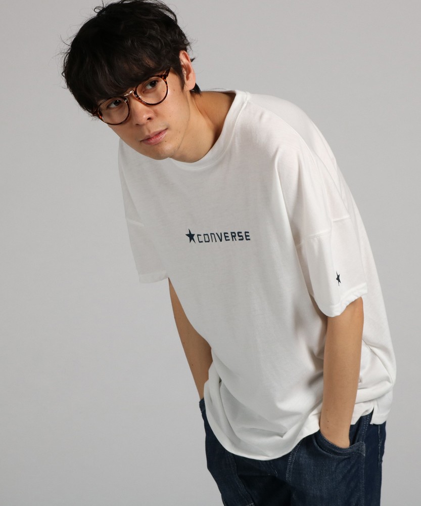 CONVERSE ビッグロゴプリントTシャツ メンズ ホワイト