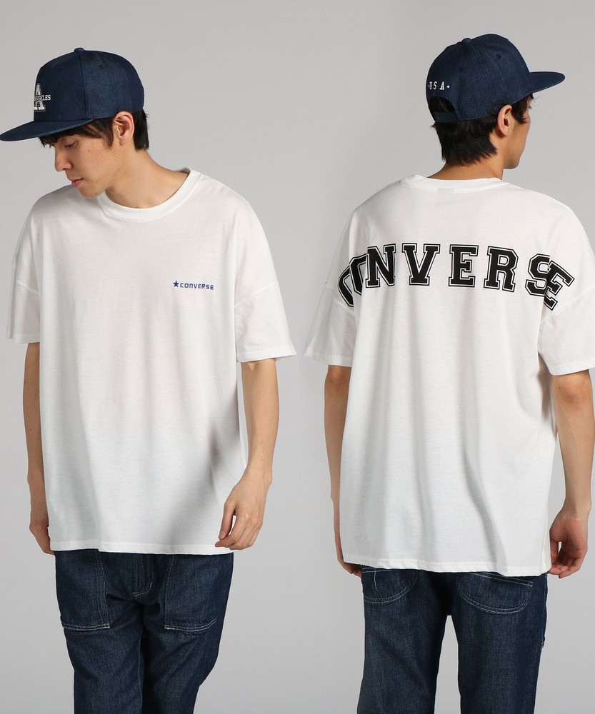 CONVERSE ビッグロゴプリントTシャツ メンズ ＊ブラック