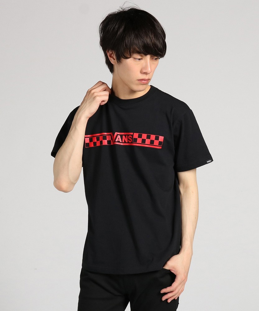 VANS 【WEB限定】ロゴプリント半袖クルーネックTシャツ メンズ ブラック