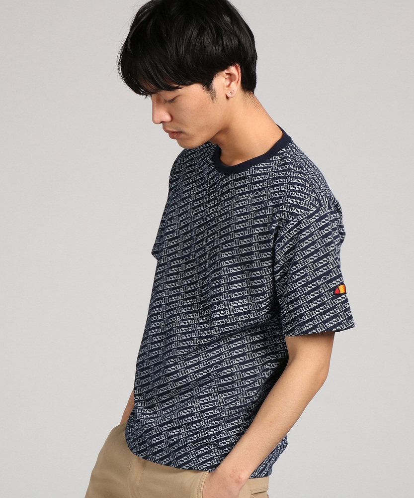 ellesse モノグラムTシャツ メンズ ネイビー