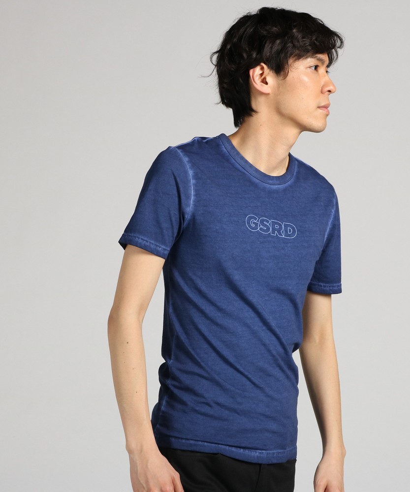 G-Star RAW オーバーダイ加工半袖Tシャツ メンズ ネイビー