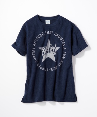 KALUA BAY サマープリントパイルTシャツ メンズ ネイビー