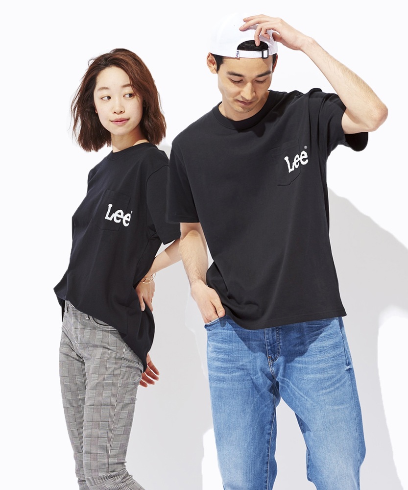 Lee ポケット付きプリントTシャツ ユニセックス ブラック