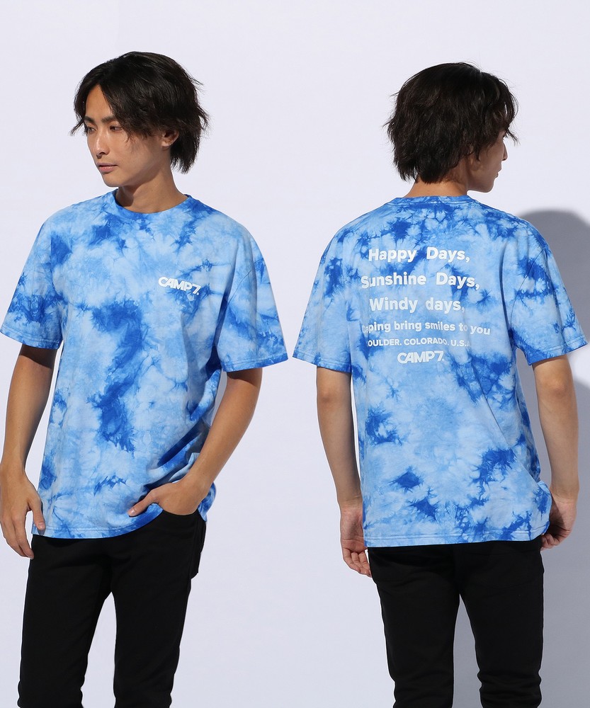 CAMP7 タイダイTシャツ メンズ ブルー