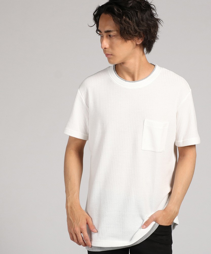 Natural Story ジャガードフェイクTシャツ メンズ ホワイト