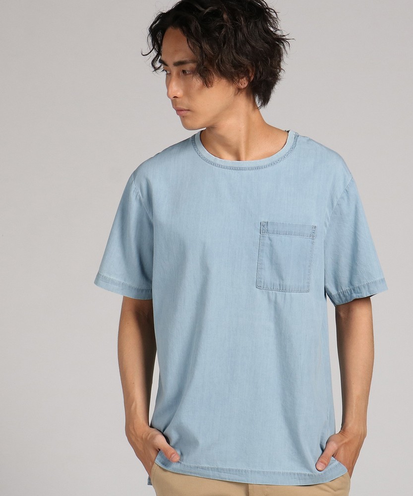 Natural Story ライトオンスデニムTシャツ メンズ 淡色