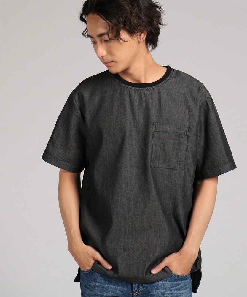 Natural Story ライトオンスデニムTシャツ メンズ ブラック