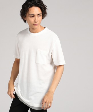Natural Story 鹿の子ジャガードフェイクTシャツ メンズ ホワイト