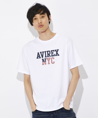 AVIREX USAモチーフプリントTシャツ メンズ ホワイト