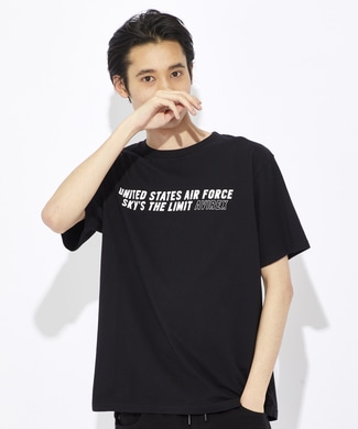 AVIREX USAモチーフプリントTシャツ メンズ ブラック