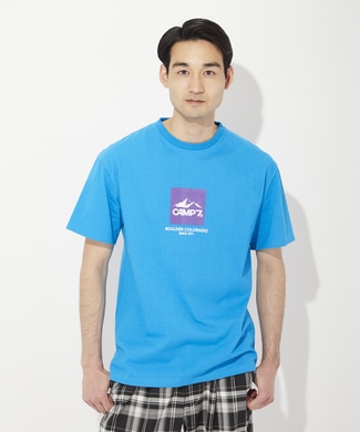 CAMP7 カラーロゴTシャツ ユニセックス サックス