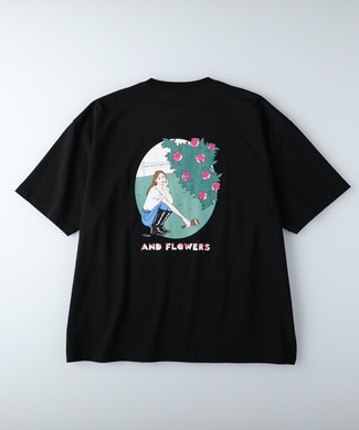 Back Number イラストプリントtシャツ トチハラユミ ブラック 雑記帳