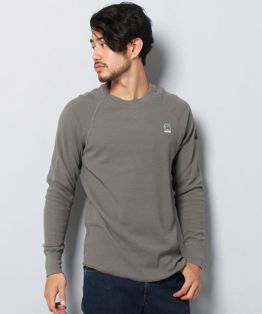 G-Star RAW ワッフルプルオーバー メンズ グレー