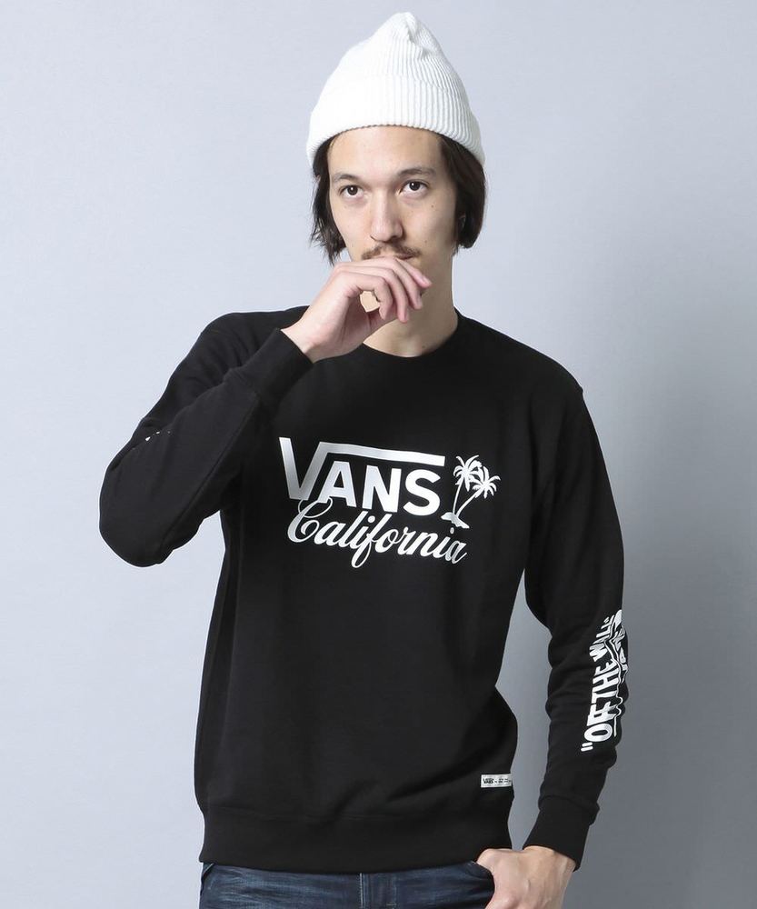 VANS パームツリー長袖Tシャツ メンズ ブラック