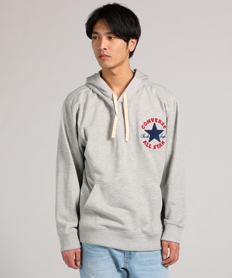 CONVERSE ロゴ入りプルパーカー メンズ グレー