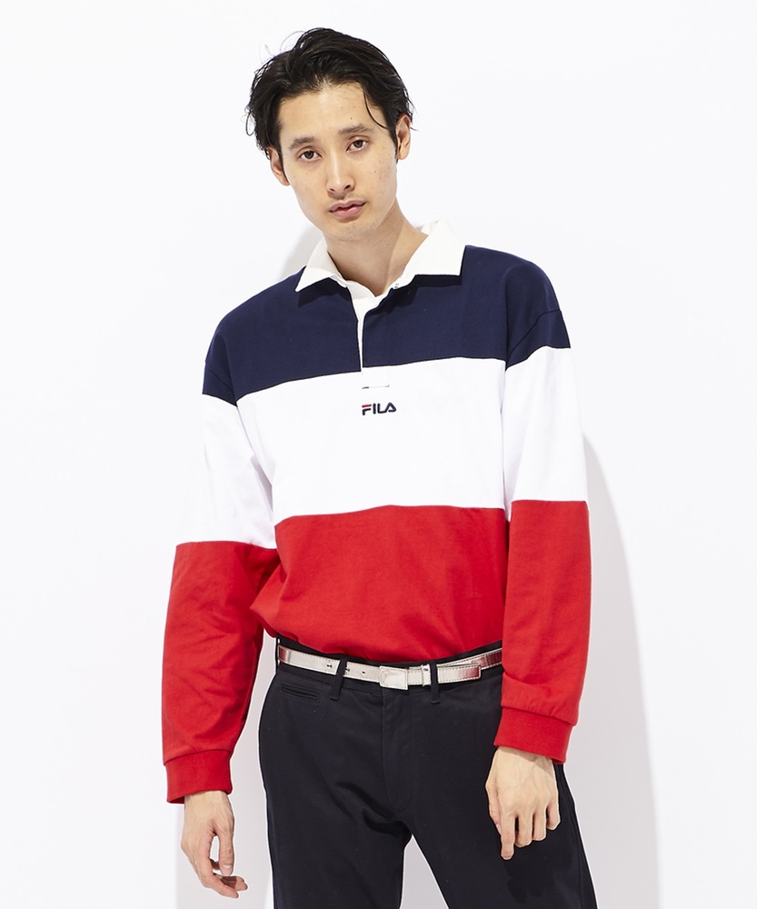 FILA ラガーシャツ ユニセックス ネイビー