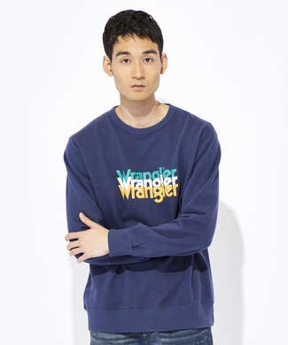 Wrangler ロゴスウェットトレーナー メンズ ネイビー