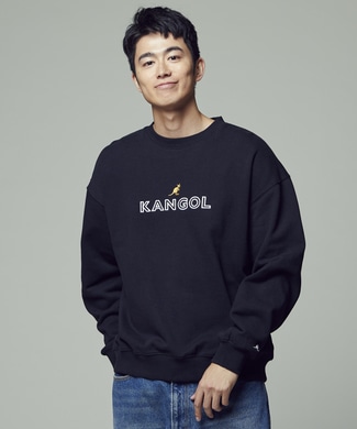 KANGOL 【期間限定スウェット2枚目半額 】ビッグシルエットクルーネックトレーナー メンズ ブラック