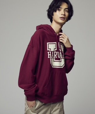 HARVARD カレッジロゴパーカー メンズ ワイン
