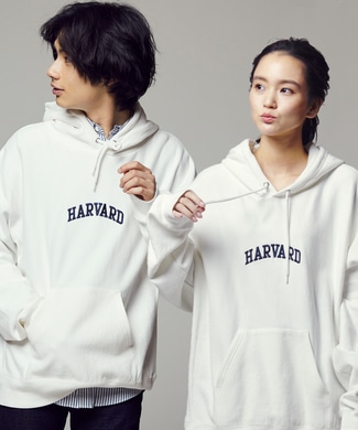 HARVARD カレッジロゴパーカー メンズ ホワイト