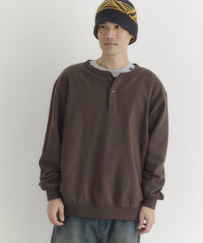 Right-on(近畿中国)の<カートにて10％off：WEB限定/12/8まで>スウェットヘンリーネックプルオーバートレーナー