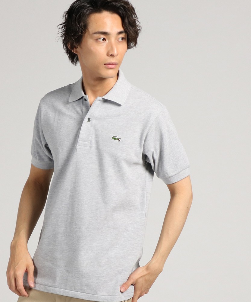 LACOSTE ワンポイントベーシックポロシャツ メンズ グレー