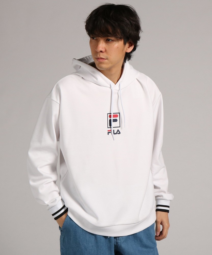 FILA ロゴ入りポンチパーカー メンズ ホワイト