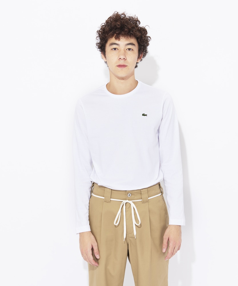 LACOSTE ワンポイントロンT メンズ ホワイト