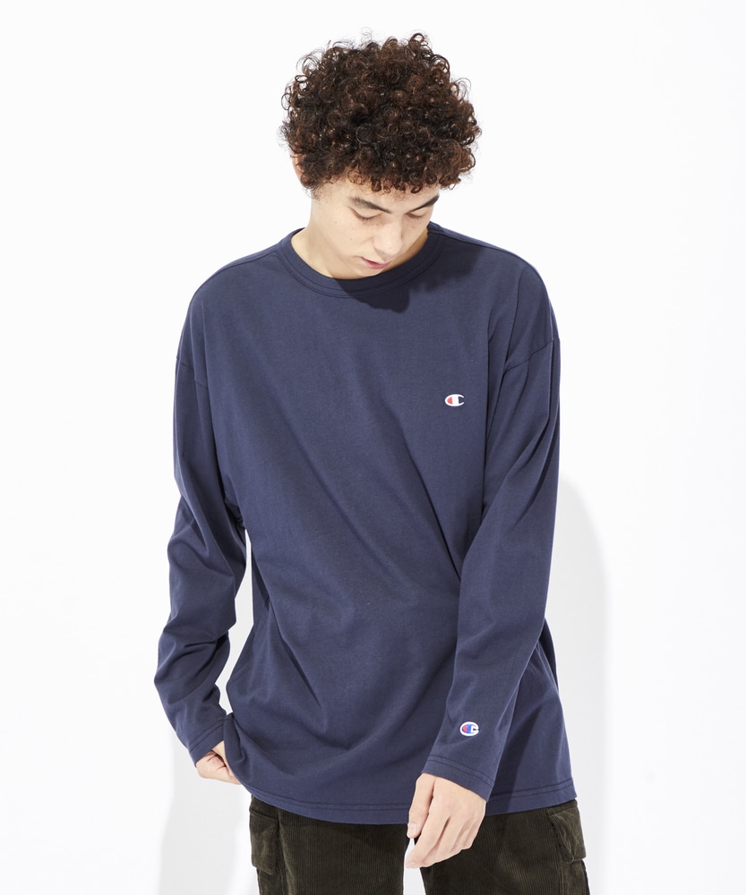 Champion 【WEB限定】ロングスリーブTシャツ メンズ ネイビー